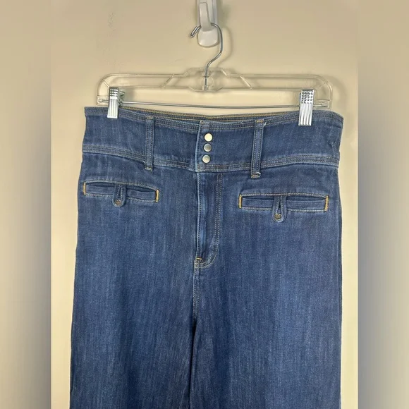Pilcro Dark Blue Wide Leg High Waist Denim Size 31 EUC